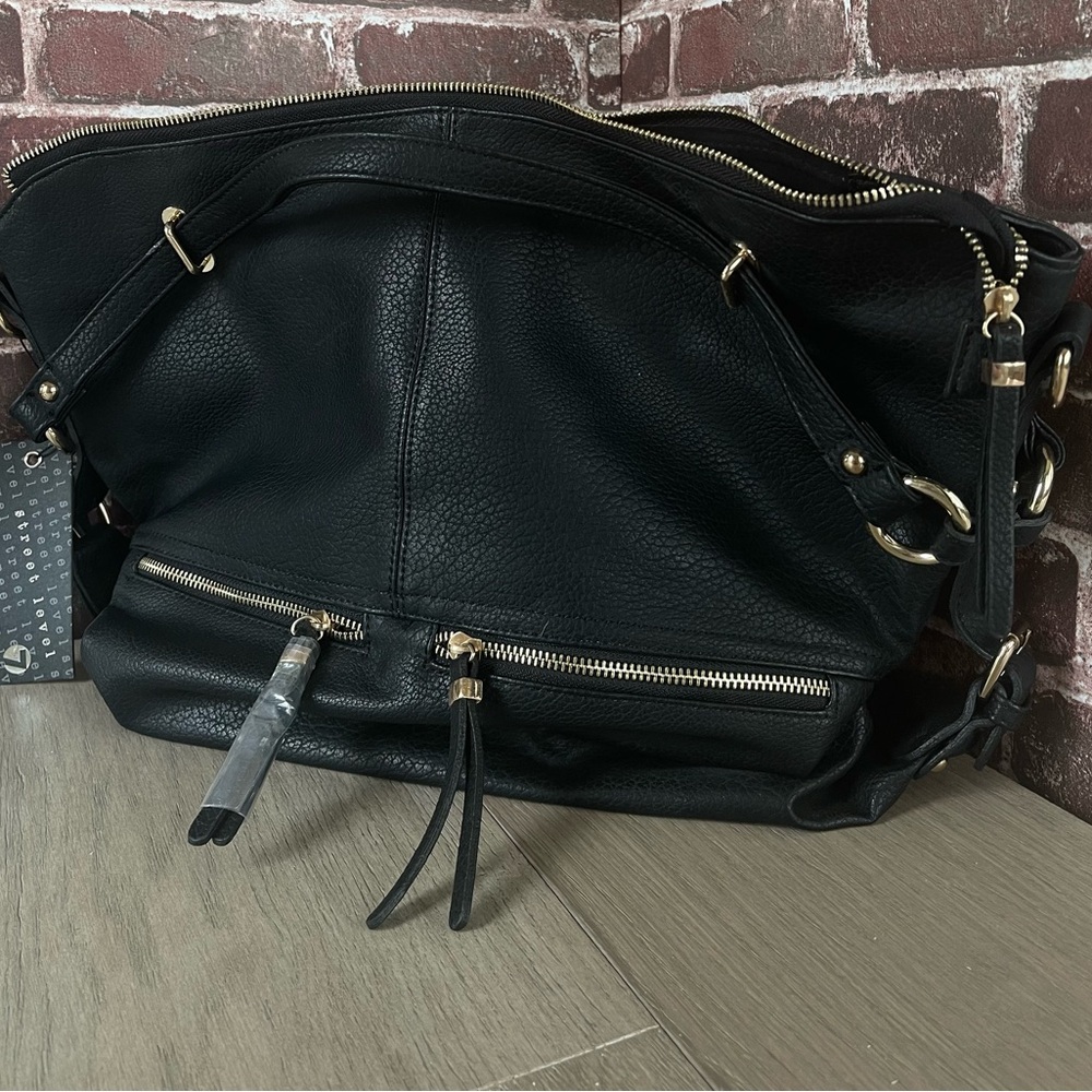 Black Satchel Bag NWT - Faux Leather
